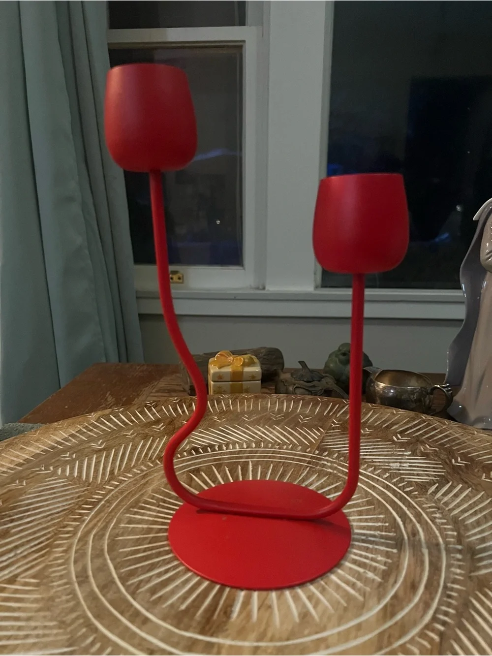 ❤️IKEA Silverparon Double Stem Metal Candle Holder Monika Moulder Discontinued❤️